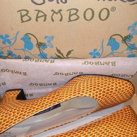 Vintage Selby bamboo yellow snakeskin shoe 5.5 - Picture 5 of 11